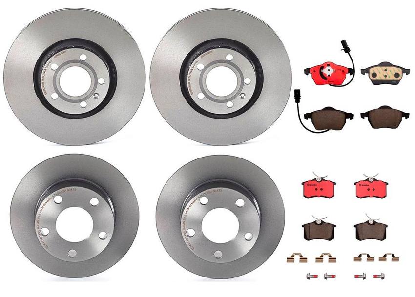 Audi Brake Kit – Pads and Rotors Front and Rear (312mm/245mm) (Ceramic) 8E0698451L – Brembo 1629688KIT