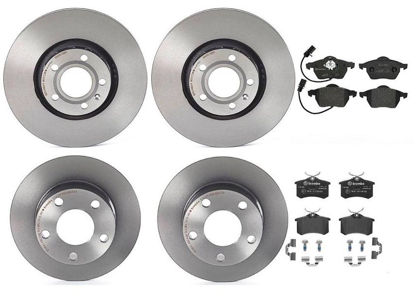 Audi Brake Kit – Pads and Rotors Front and Rear (312mm/245mm) (Low-Met) 8E0698451L – Brembo 1629792KIT