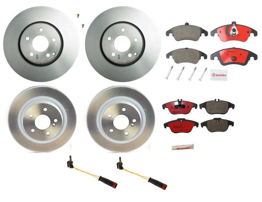 Mercedes Brakes Kit – Pads & Rotors Front and Rear (322mm/300mm) (Ceramic) 2115401717 – Brembo 1630000KIT