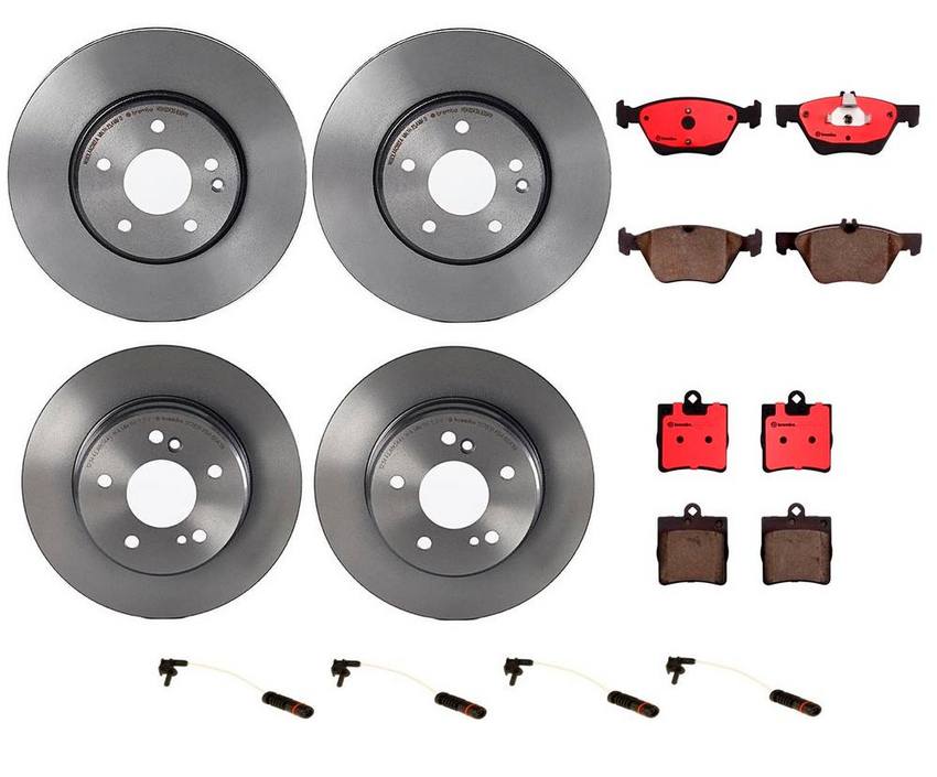 Mercedes Brakes Kit – Pads & Rotors Front and Rear (300mm/278mm) (Ceramic) 210421251264 – Brembo 1630009KIT