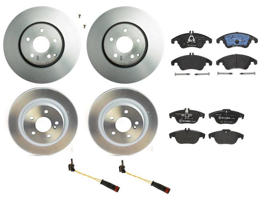 Mercedes Brakes Kit – Pads & Rotors Front and Rear (322mm/300mm) (Low-Met) 2115401717 – Brembo 1630024KIT