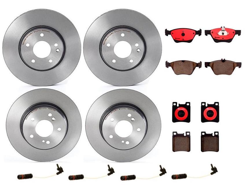 Mercedes Brakes Kit – Pads & Rotors Front and Rear (300mm/290mm) (Ceramic) 210423101264 – Brembo 1630130KIT