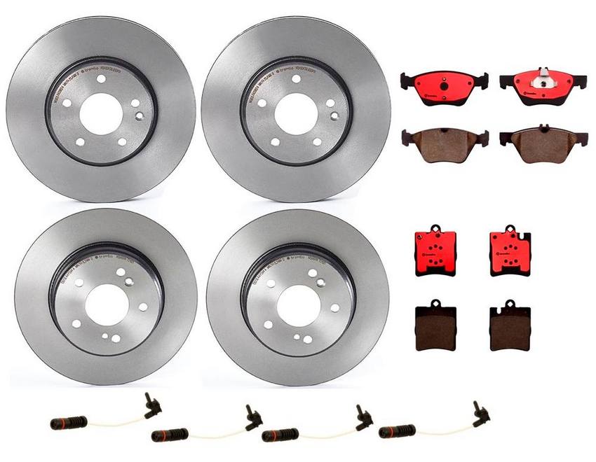 Mercedes Brakes Kit – Pads & Rotors Front and Rear (300mm/290mm) (Ceramic) 210423101264 – Brembo 1630196KIT