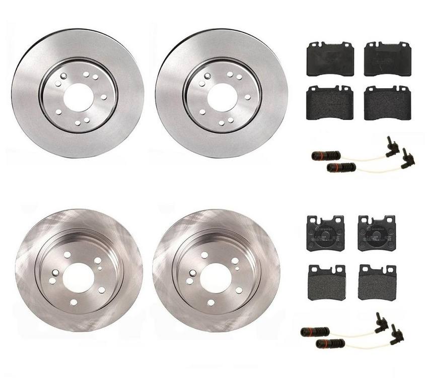 Mercedes Brakes Kit – Pads & Rotors Front and Rear (300mm/278mm) (Low-Met) 129423001264 – Brembo 1630763KIT