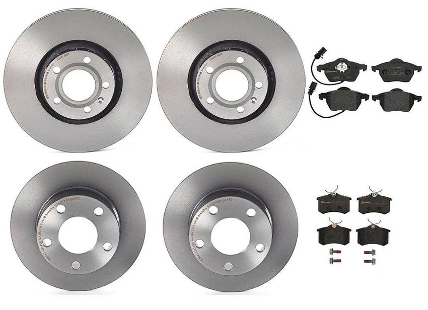 Audi Brake Kit – Pads and Rotors Front and Rear (312mm/245mm) (Low-Met) 8E0698451L – Brembo 1631184KIT