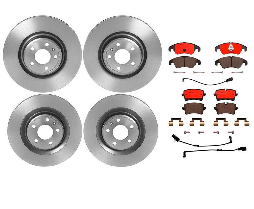 Audi Brake Kit – Pads and Rotors Front and Rear (345mm/330mm) (Ceramic) 8R0698151A – Brembo 1631547KIT