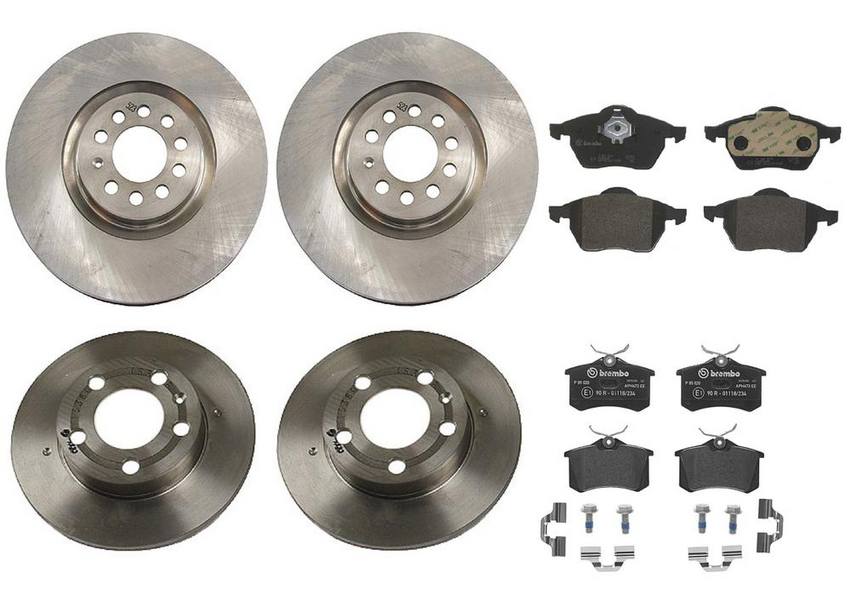 Audi Brake Kit – Pads and Rotors Front and Rear (312mm/232mm) (Low-Met) 8N0615301A – Brembo 1631656KIT