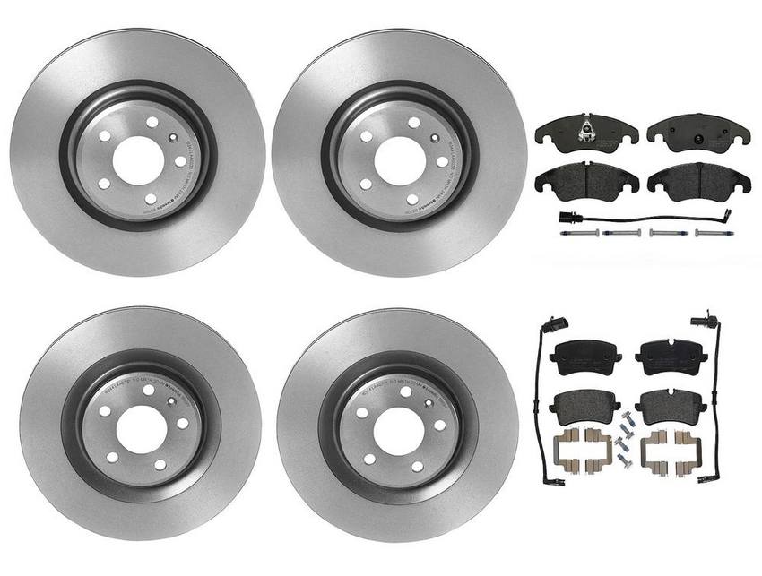 Audi Brake Kit – Pads and Rotors Front and Rear (345mm/330mm) (Low-Met) 8R0698151A – Brembo 1631681KIT