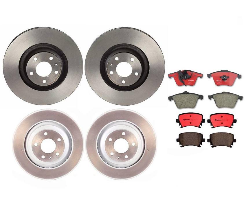 Audi Brake Kit – Pads and Rotors Front and Rear (347mm/302mm) (Ceramic) 8E0698451J – Brembo 1631868KIT