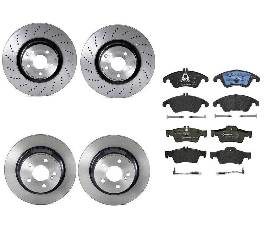 Brembo Brake Pads and Rotors Kit – Front and Rear (344mm/300mm) (Low-Met)