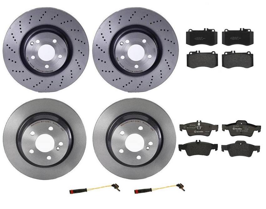 Brembo Brake Pads and Rotors Kit – Front and Rear (344mm/300mm) (Low-Met)