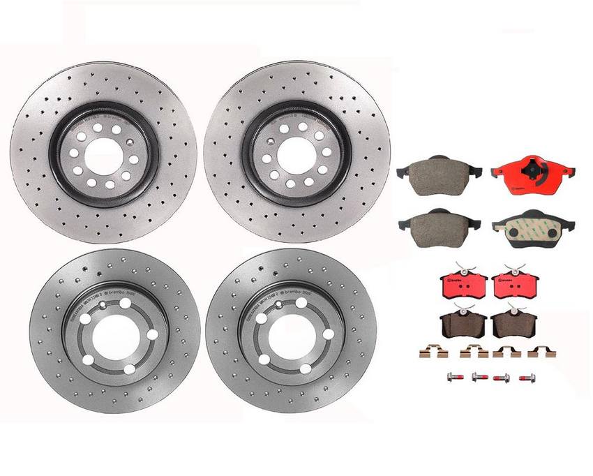 Audi Brake Kit – Pads and Rotors Front and Rear (312mm/239mm) (Xtra) (Ceramic) 8N0615301A – Brembo 1633113KIT