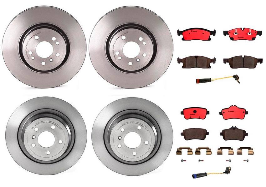 Mercedes Brakes Kit – Pads & Rotors Front and Rear (330mm/325mm) (Ceramic) 2115401717 – Brembo 1633218KIT