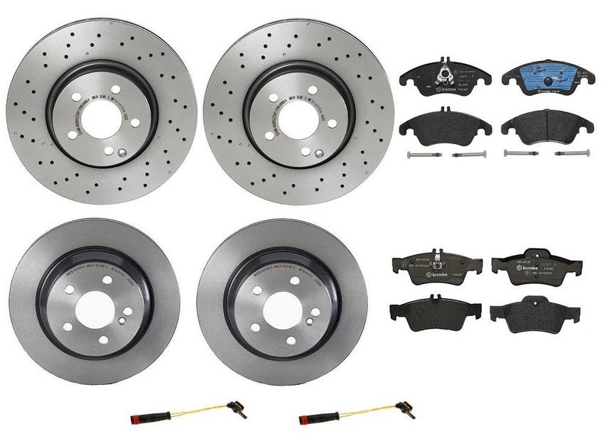 Brembo Brake Pads and Rotors Kit – Front and Rear (322mm/300mm) (Low-Met)