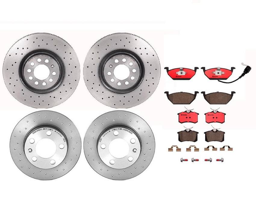 Brembo Brake Pads and Rotors Kit – Front and Rear (312mm/232mm) (Xtra) (Ceramic)