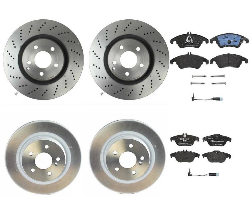 Brembo Brake Pads and Rotors Kit – Front and Rear (344mm/300mm) (Low-Met)