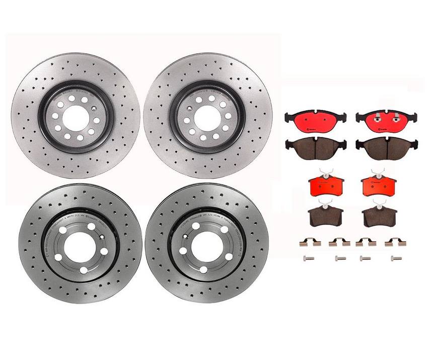 Brembo Brake Pads and Rotors Kit – Front and Rear (312mm/256mm) (Xtra) (Ceramic)