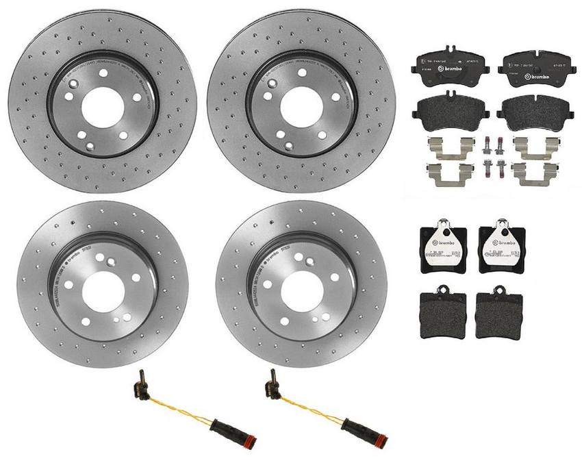 Brembo Brake Pads and Rotors Kit – Front and Rear (300mm/278mm) (Xtra) (Low-Met)