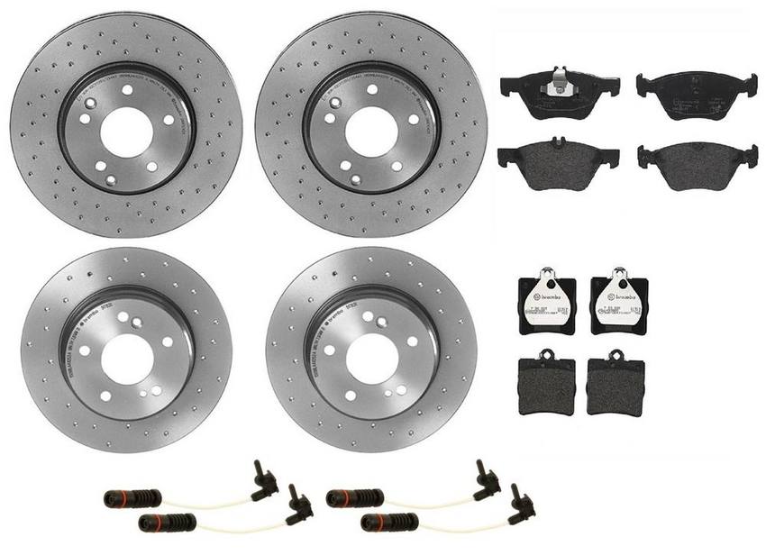 Brembo Brake Pads and Rotors Kit – Front and Rear (300mm/278mm) (Xtra) (Low-Met)