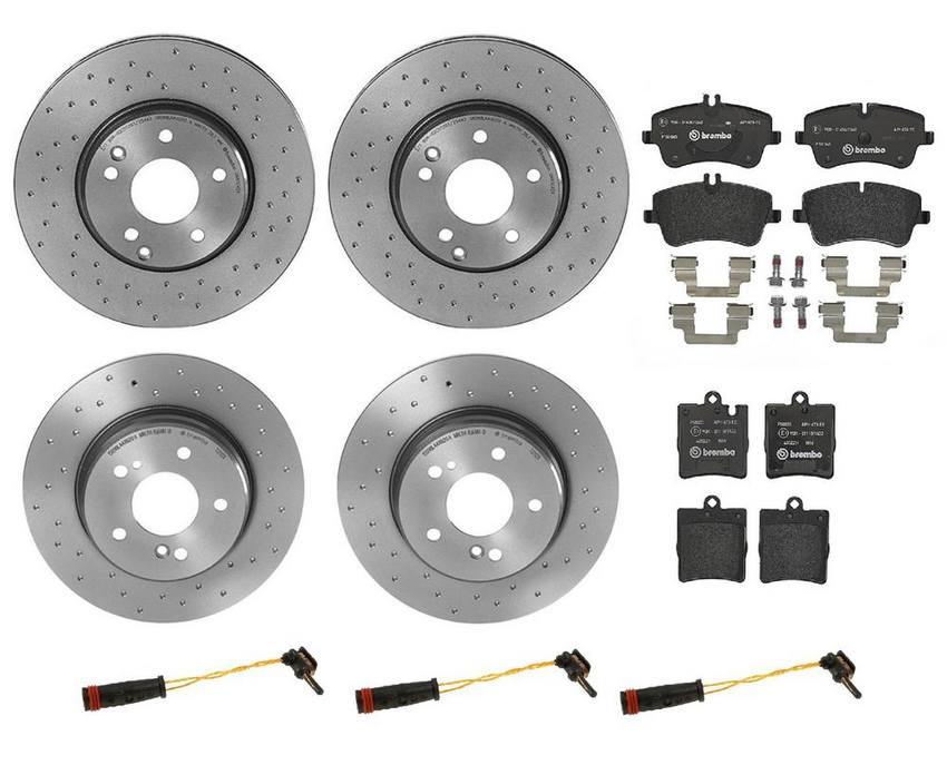 Brembo Brake Pads and Rotors Kit – Front and Rear (300mm/290mm) (Xtra) (Low-Met)