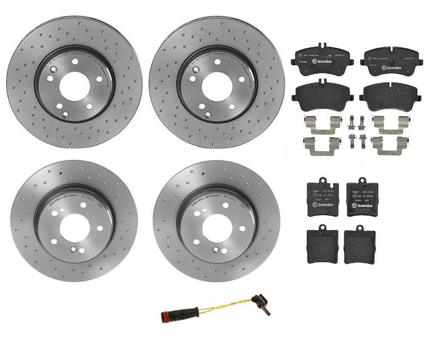 Brembo Brake Pads and Rotors Kit – Front and Rear (300mm/290mm) (Xtra) (Low-Met)