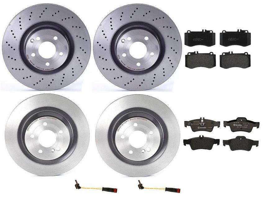 Brembo Brake Pads and Rotors Kit – Front and Rear (344mm/320mm) (Low-Met)