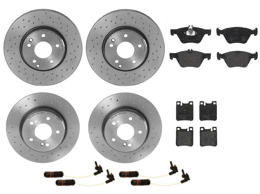 Brembo Brake Pads and Rotors Kit – Front and Rear (300mm/290mm) (Xtra) (Low-Met)