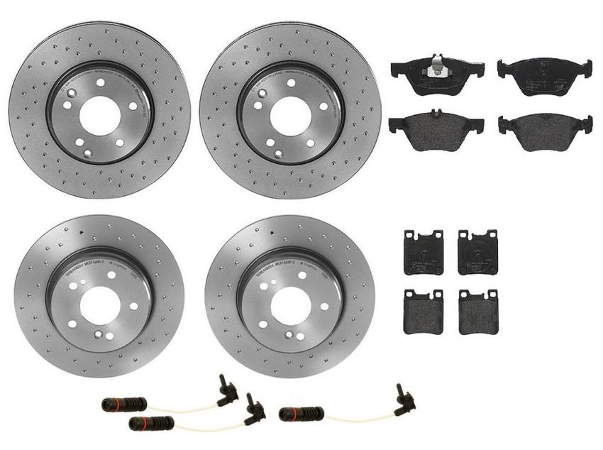 Brembo Brake Pads and Rotors Kit – Front and Rear (300mm/290mm) (Xtra) (Low-Met)