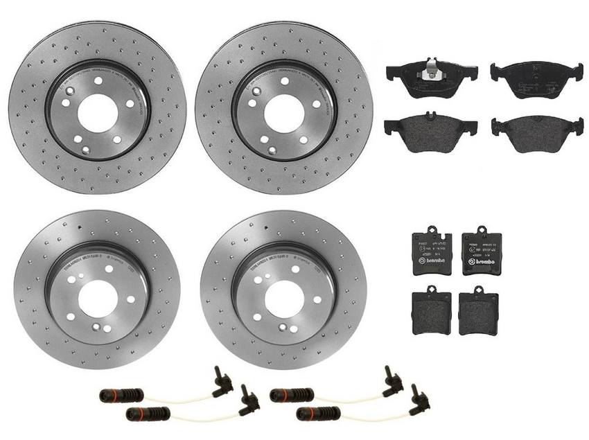 Brembo Brake Pads and Rotors Kit – Front and Rear (300mm/290mm) (Xtra) (Low-Met)