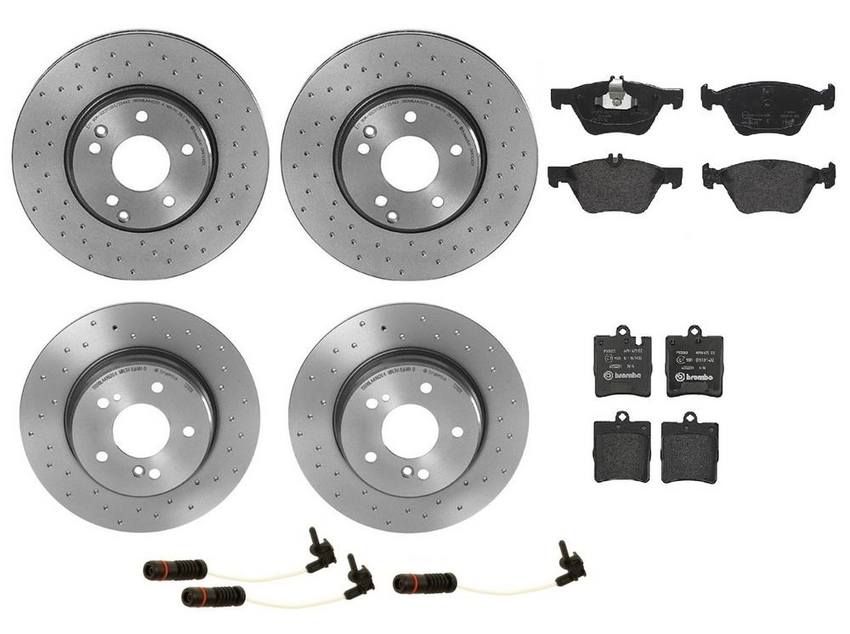 Brembo Brake Pads and Rotors Kit – Front and Rear (300mm/290mm) (Xtra) (Low-Met)