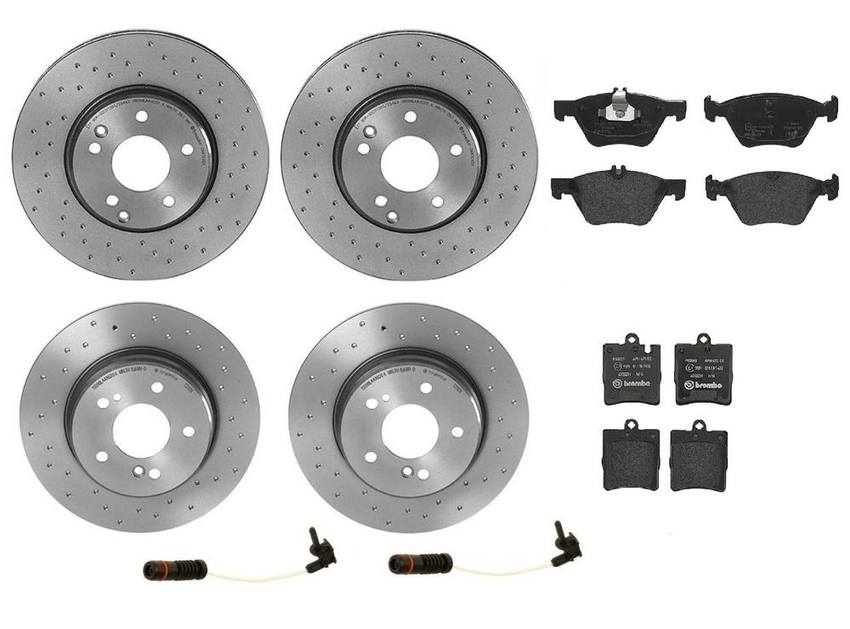 Brembo Brake Pads and Rotors Kit – Front and Rear (300mm/290mm) (Xtra) (Low-Met)