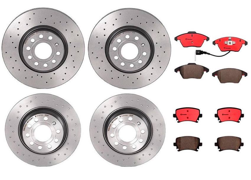 Brembo Brake Pads and Rotors Kit – Front and Rear (312mm/282mm) (Xtra) (Ceramic)