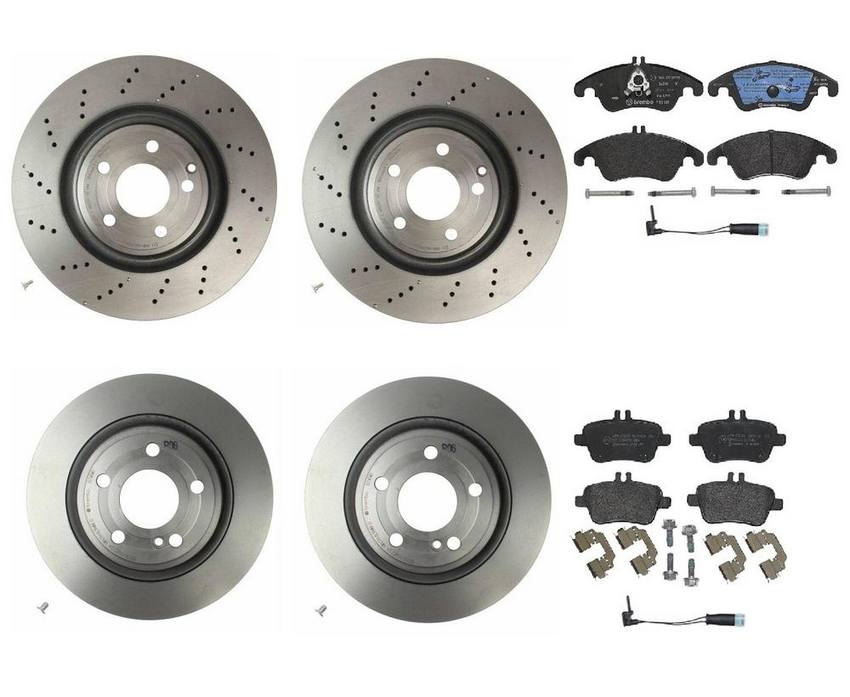 Brembo Brake Pads and Rotors Kit – Front and Rear (344mm/300mm) (Low-Met)