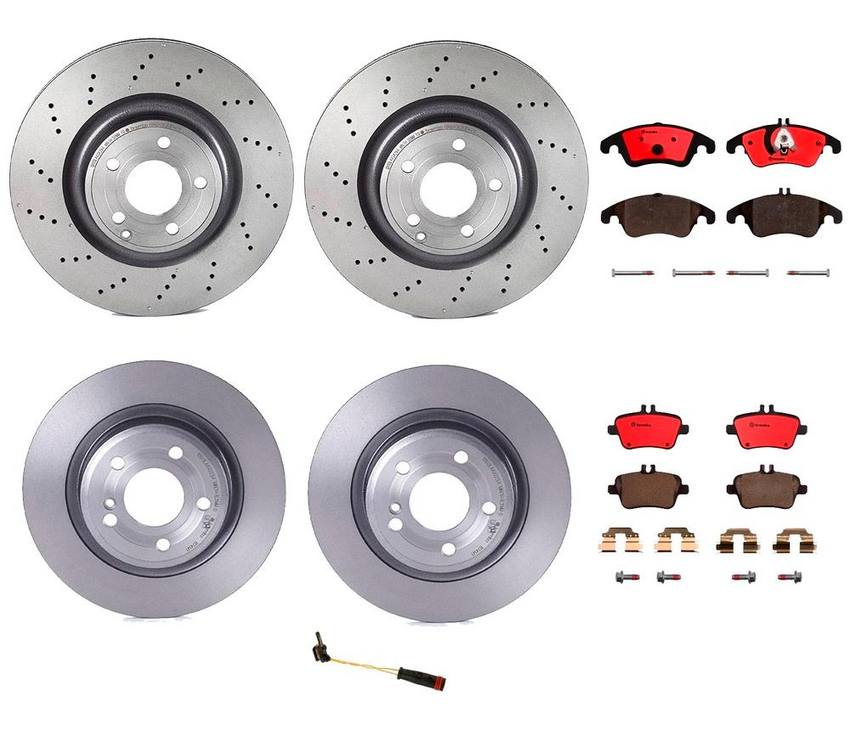 Brembo Brake Pads and Rotors Kit – Front and Rear (344mm/300mm) (Ceramic)