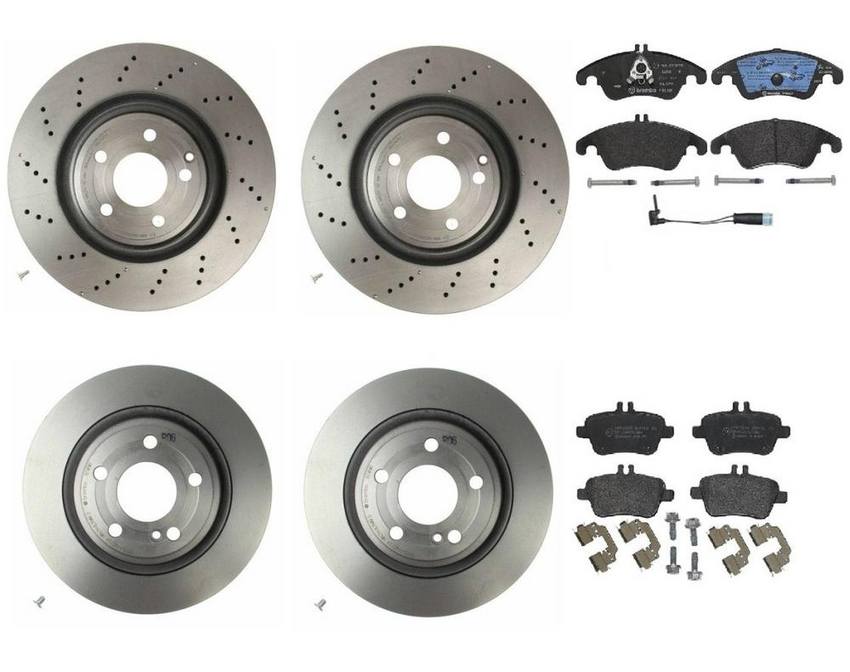 Brembo Brake Pads and Rotors Kit – Front and Rear (344mm/300mm) (Low-Met)