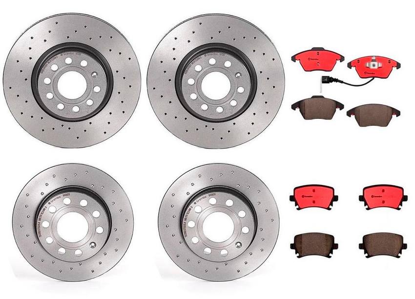 Brembo Brake Pads and Rotors Kit – Front and Rear (312mm/260mm) (Xtra) (Ceramic)