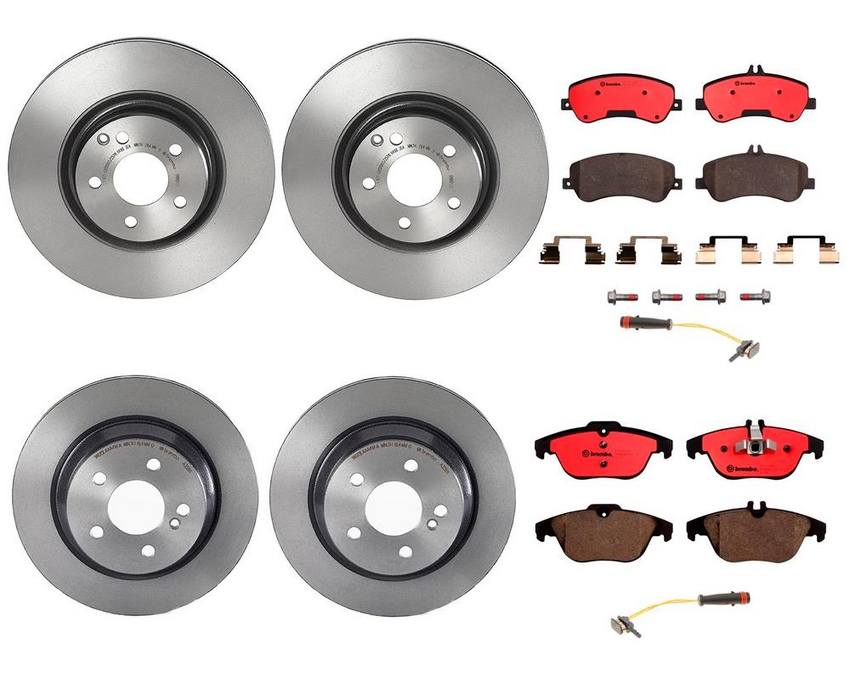 Mercedes Brakes Kit – Pads & Rotors Front and Rear (330mm/300mm) (Ceramic) 2115401717 – Brembo 1635680KIT