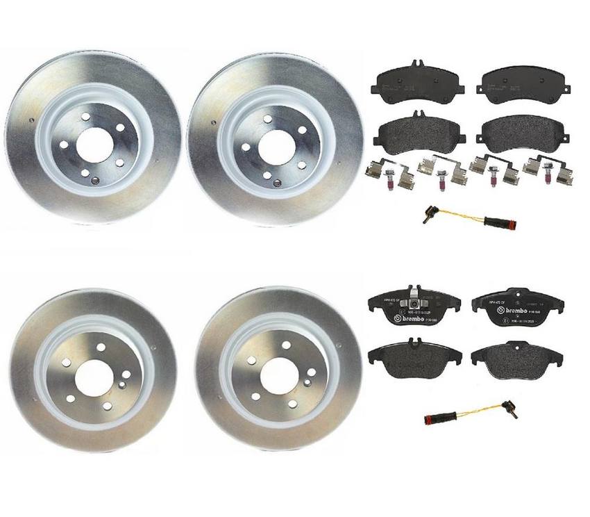 Mercedes Brakes Kit – Pads & Rotors Front and Rear (330mm/300mm) (Low-Met) 2115401717 – Brembo 1635719KIT