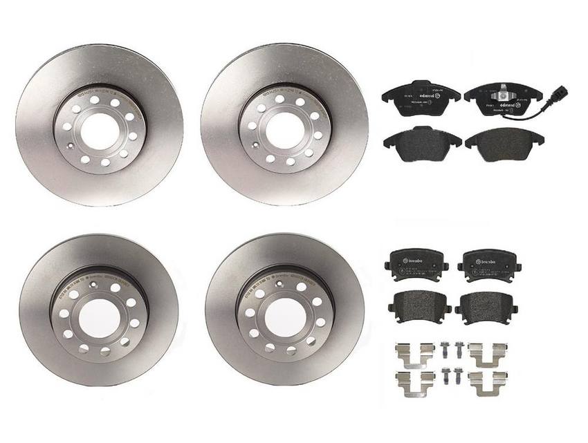 Brembo Brake Pads and Rotors Kit – Front and Rear (288mm/260mm) (Low-Met)