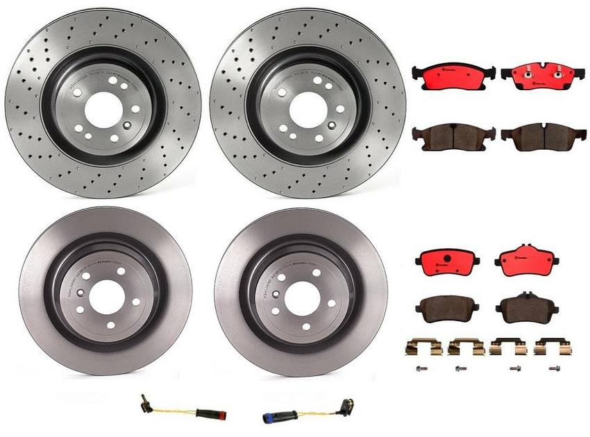 Mercedes Brakes Kit – Pads & Rotors Front and Rear (350mm/330mm) (Ceramic) 2115401717 – Brembo 1636076KIT