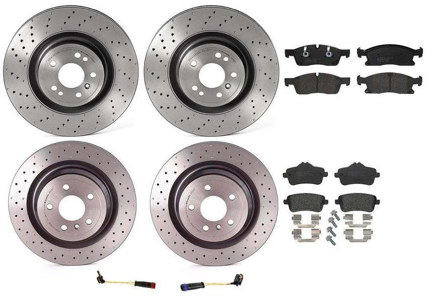 Mercedes Brakes Kit – Pads & Rotors Front and Rear (350mm/330mm) (Low-Met) 2115401717 – Brembo 1636101KIT