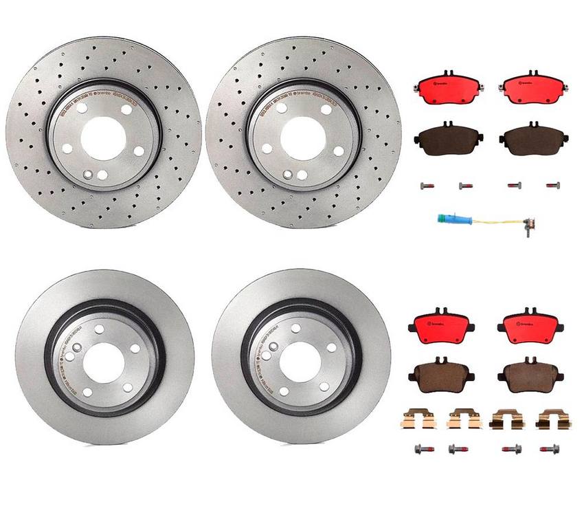 Mercedes Brakes Kit – Pads & Rotors Front and Rear (295mm/295mm) (Ceramic) 246423011207 – Brembo 1636178KIT