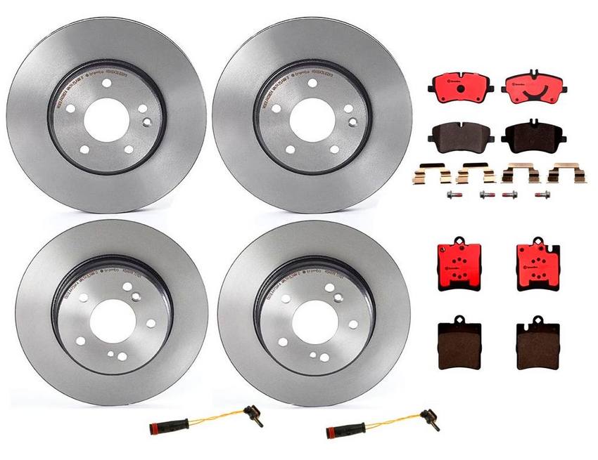 Mercedes Brakes Kit – Pads & Rotors Front and Rear (300mm/290mm) (Ceramic) 210423101264 – Brembo 1636355KIT