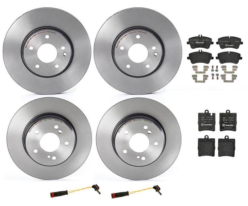 Mercedes Brakes Kit – Pads & Rotors Front and Rear (300mm/290mm) (Low-Met) 210423101264 – Brembo 1636387KIT