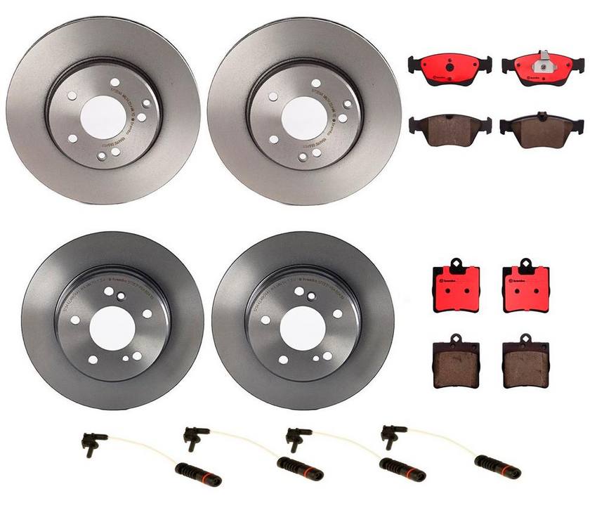 Mercedes Brakes Kit – Pads & Rotors Front and Rear (288mm/278mm) (Ceramic) 004420172041 – Brembo 1636761KIT