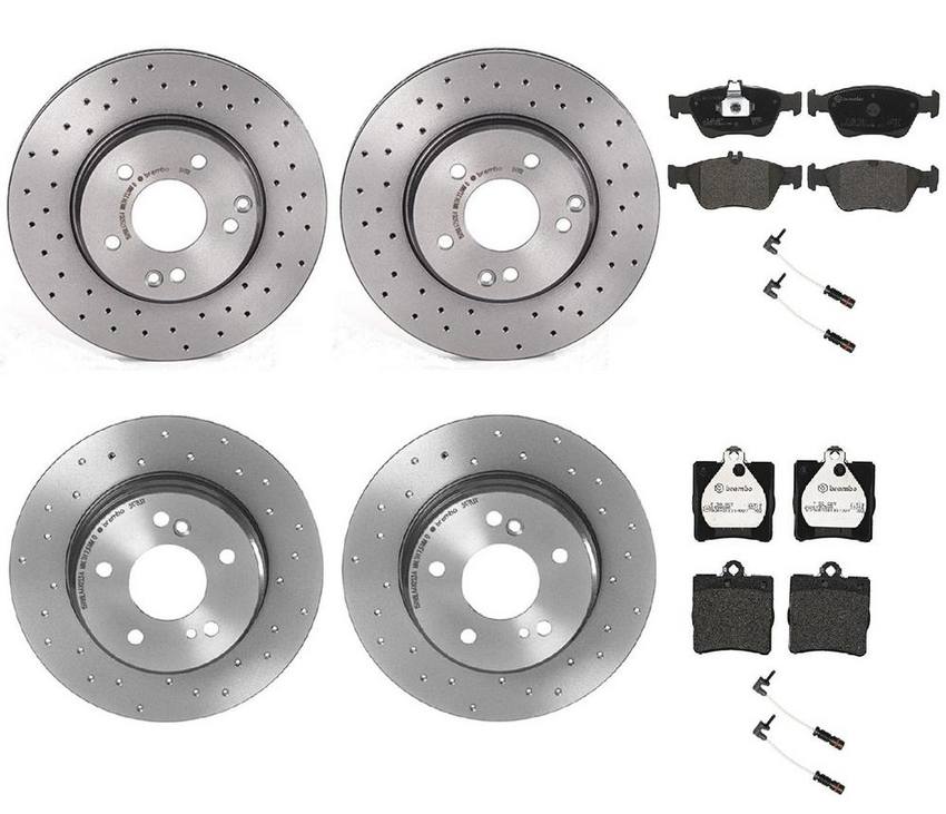 Brembo Brake Pads and Rotors Kit – Front and Rear (288mm/278mm) (Xtra) (Low-Met)