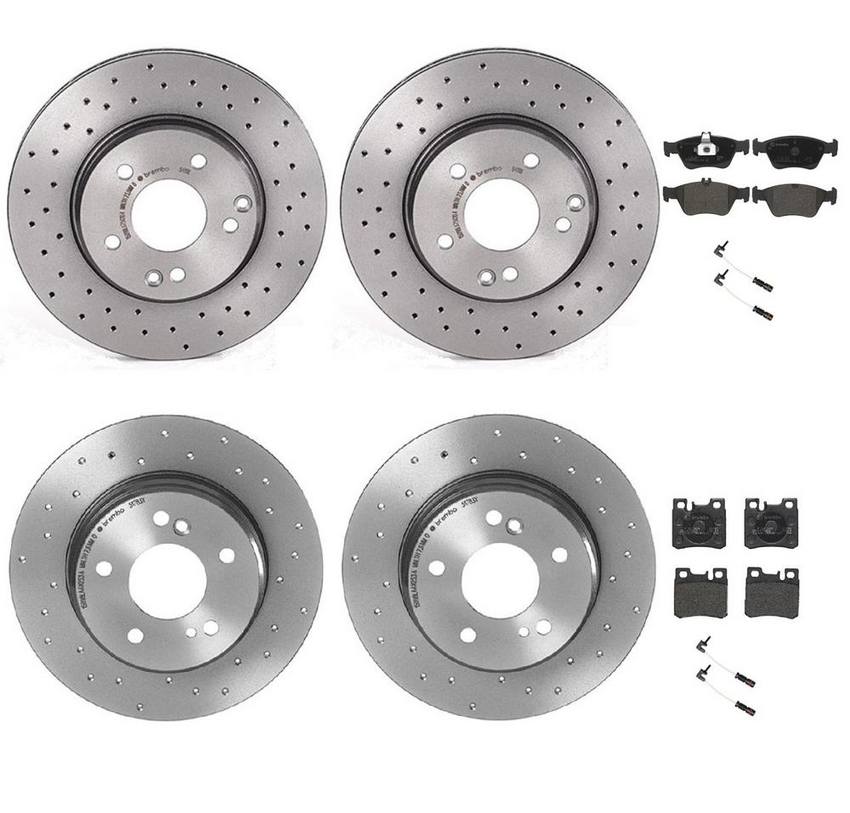 Brembo Brake Pads and Rotors Kit – Front and Rear (288mm/278mm) (Xtra) (Low-Met)