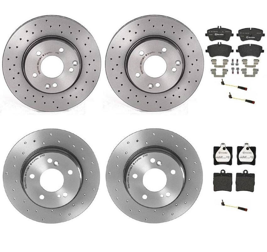 Brembo Brake Pads and Rotors Kit – Front and Rear (288mm/278mm) (Xtra) (Low-Met)