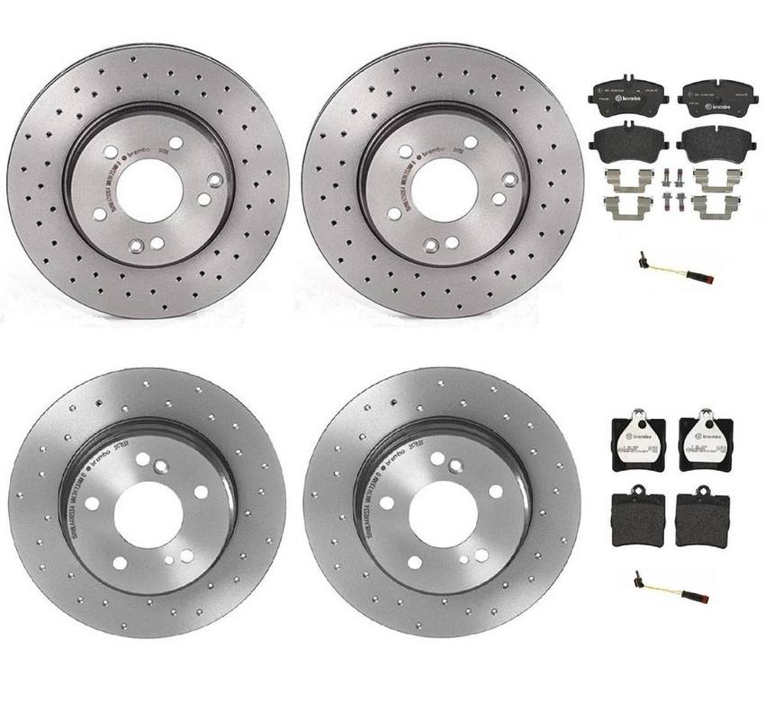 Brembo Brake Pads and Rotors Kit – Front and Rear (288mm/278mm) (Xtra) (Low-Met)