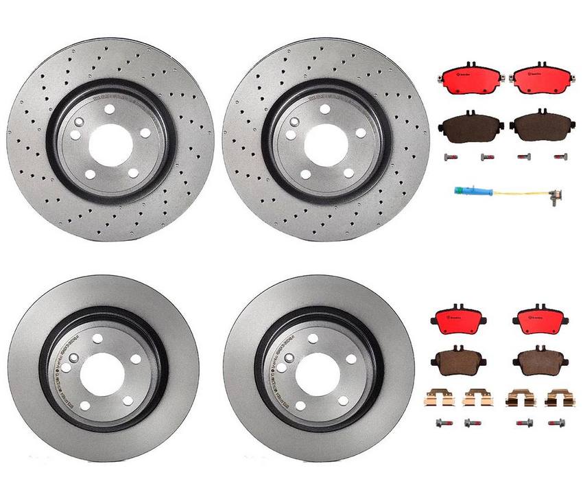 Mercedes Brakes Kit – Pads & Rotors Front and Rear (320mm/295mm) (Ceramic) 246423011207 – Brembo 1637372KIT